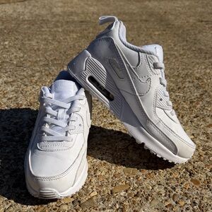 Nike Kids White Sneakers Air Max 90 Easy On Child 13.5